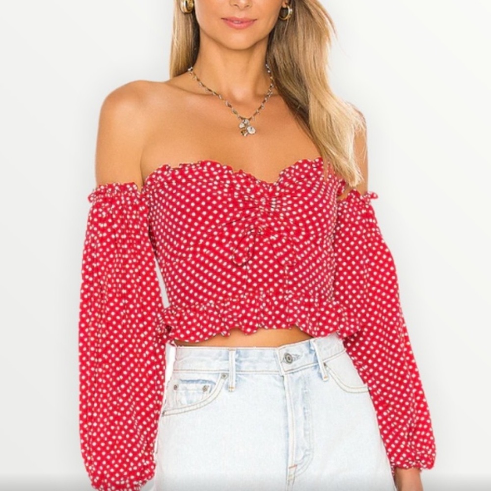 Lovers & Friends Arianna polka dot shirt